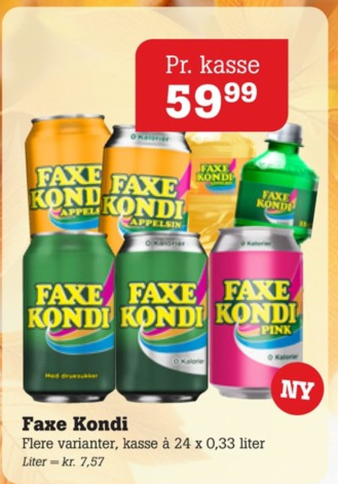 Faxe Kondi Pink Lemonade 0 Kalorier, Sportsvand 24 pk. 