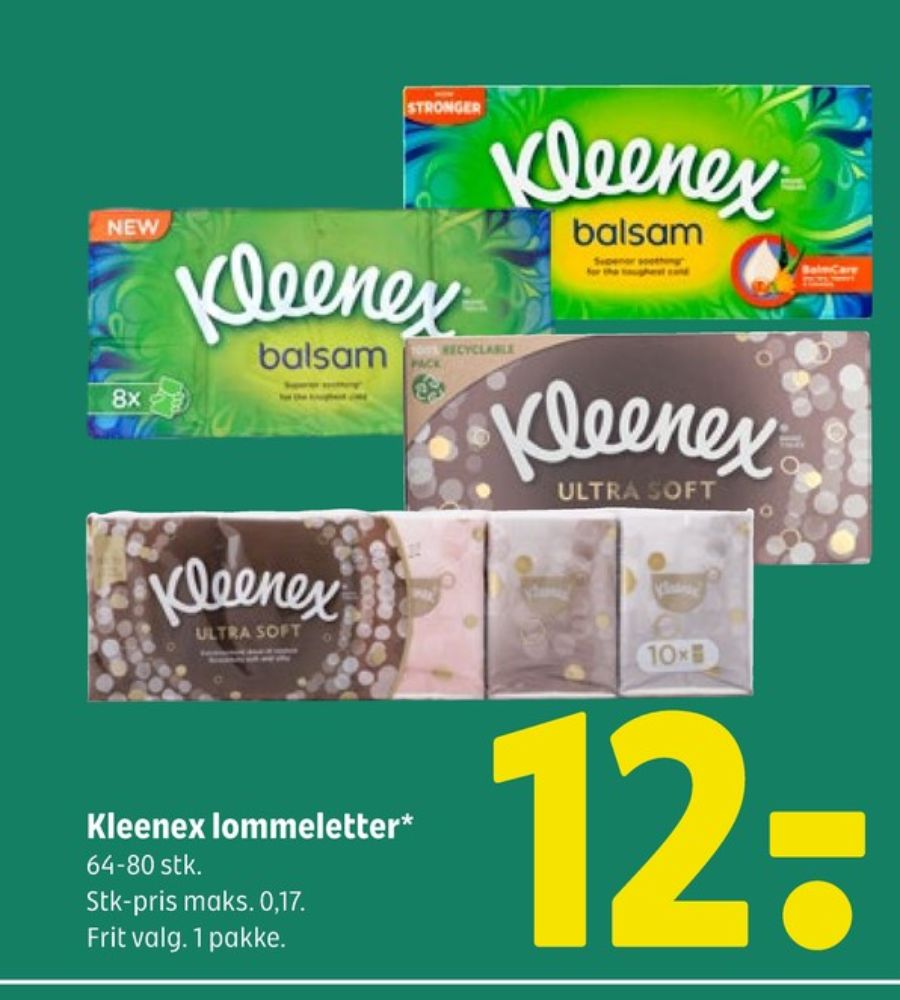 Kleenex, Lommetørklæder