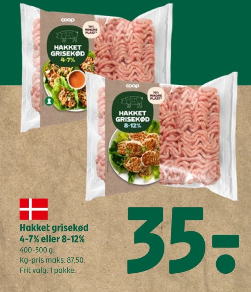 Coop, Hakket grisekød 8-12%