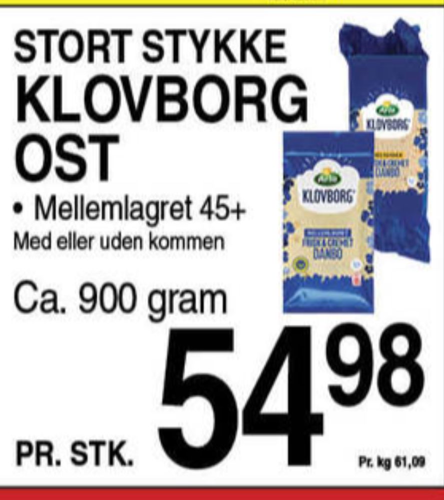 Klovborg, Skæreost Danbo Mellemlagret 45+
