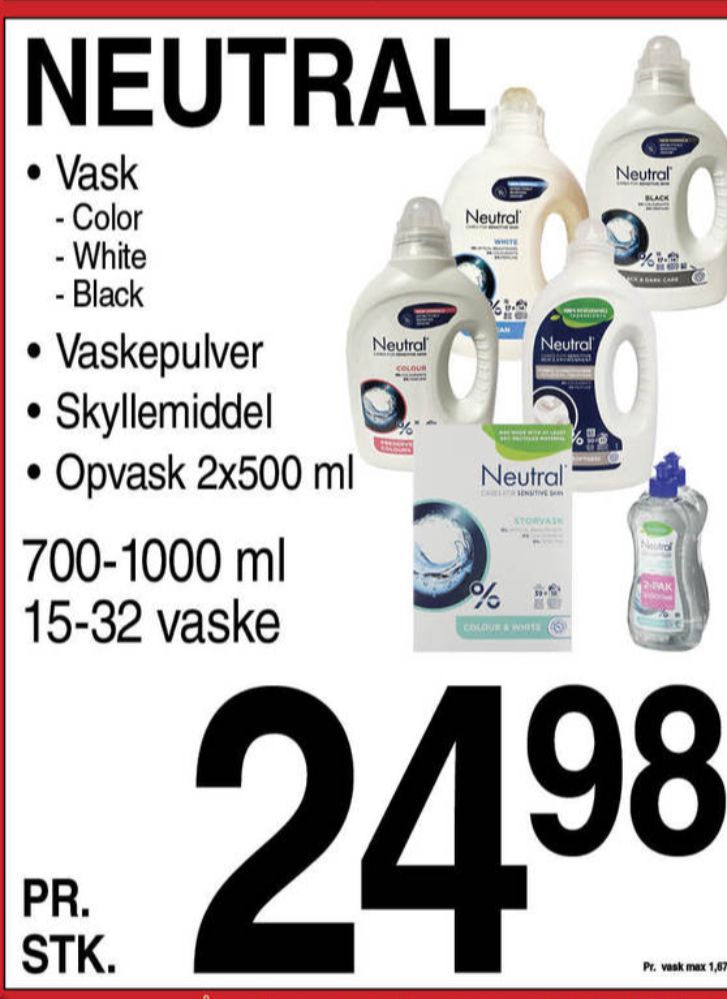 Neutral, Vaskepulver
