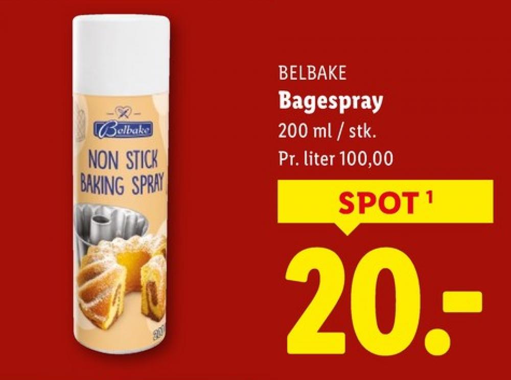 Belbake, Bagespray
