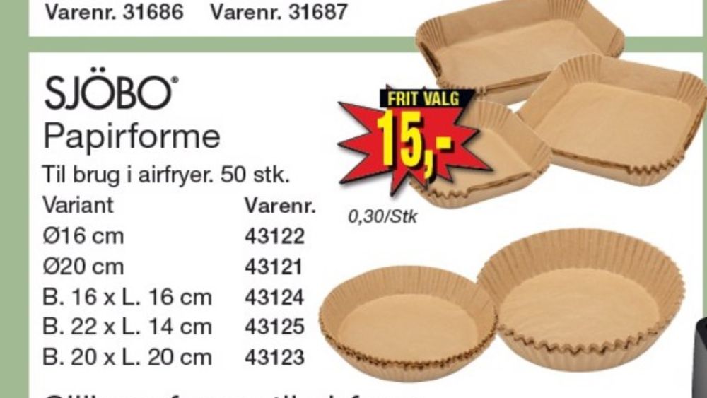 SJÖBO, Airfryer Bagepapir