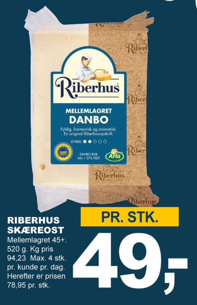 Riberhus, Skæreost Danbo Mellemlagret