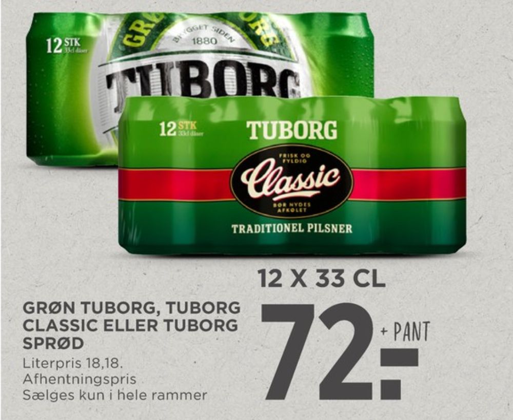 Tuborg Classic, Øl 12 pk.