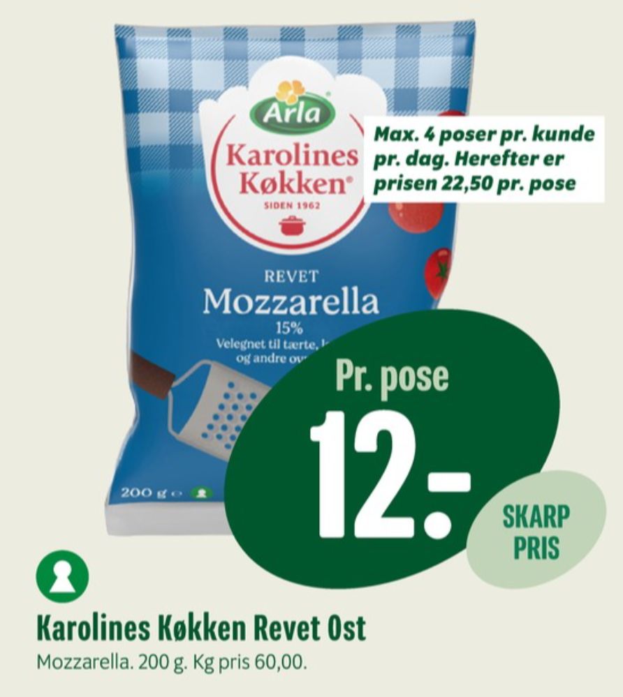 Karolines, Revet ost Mozzarella