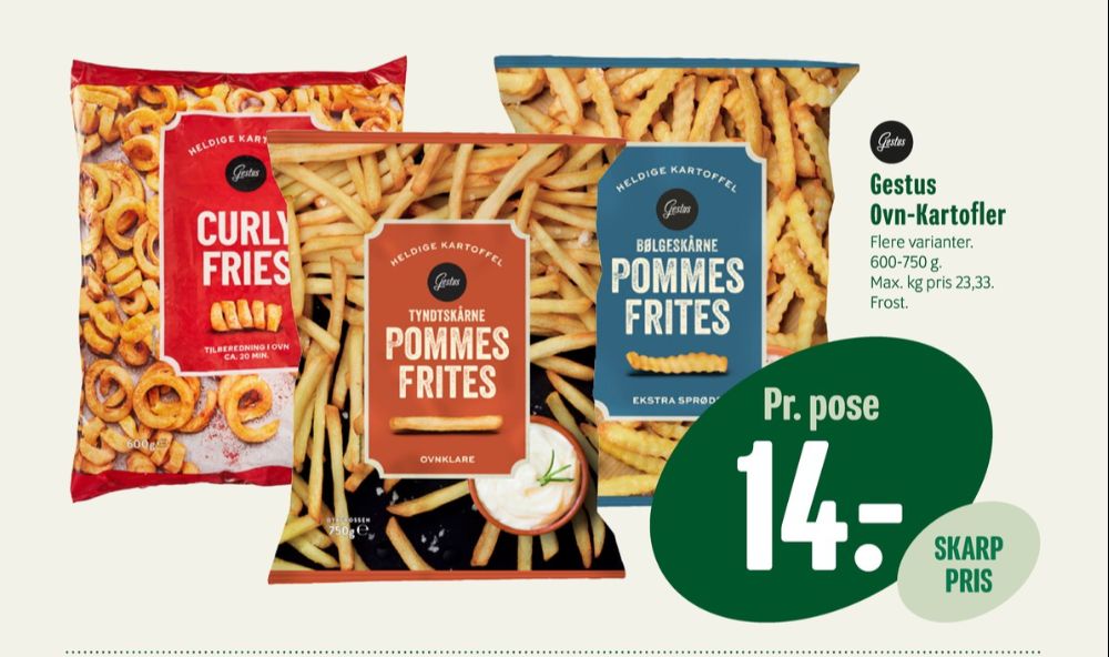 Gestus, Pommes Frites Tyndtskårne