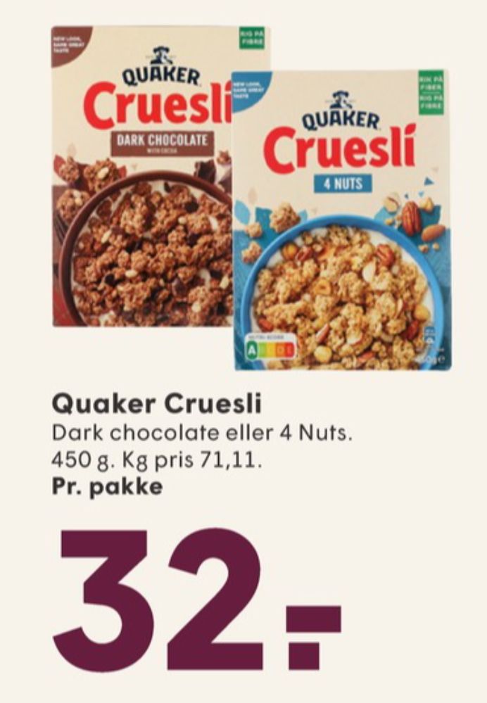 Quaker, Cruesli Dark Chocolate