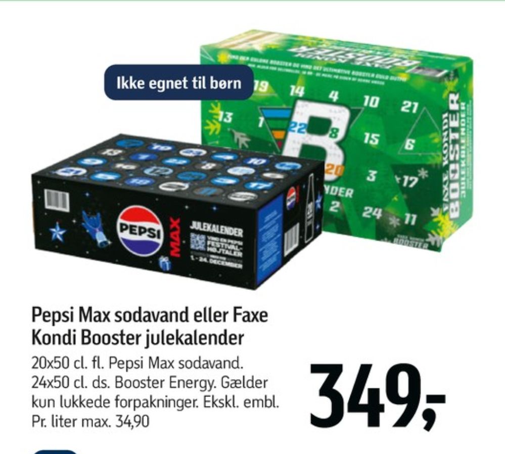 Faxe Kondi Booster , Energidrik 24 pk Julekalender