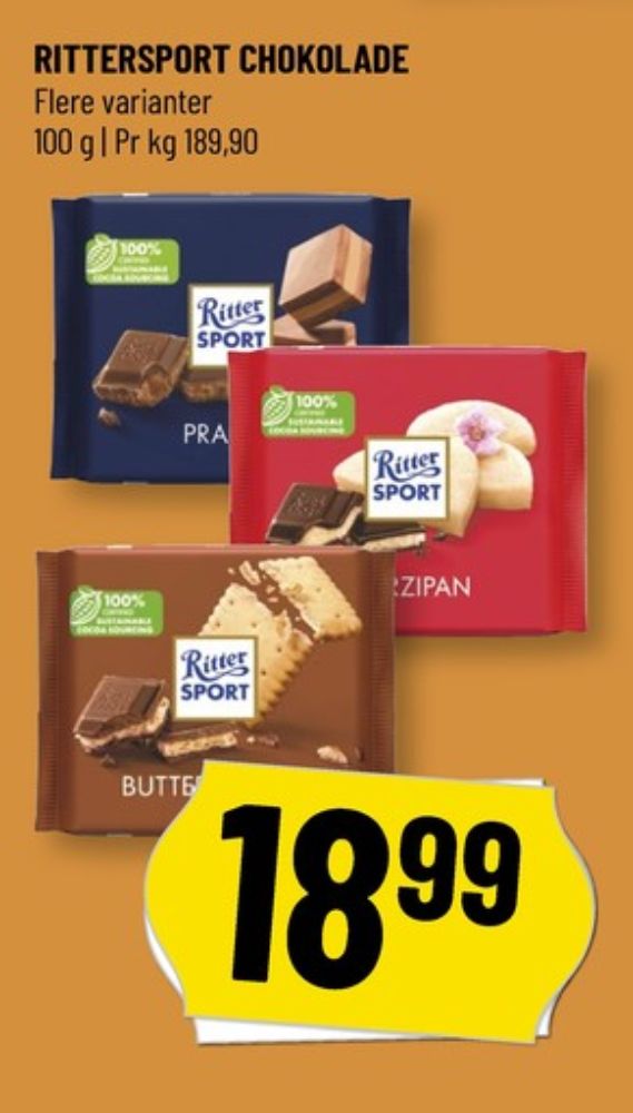 Ritter Sport, Chokoladeplade Praline