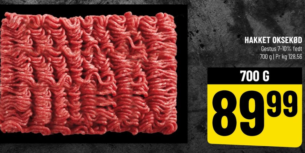 Hakket oksekød 8-12%