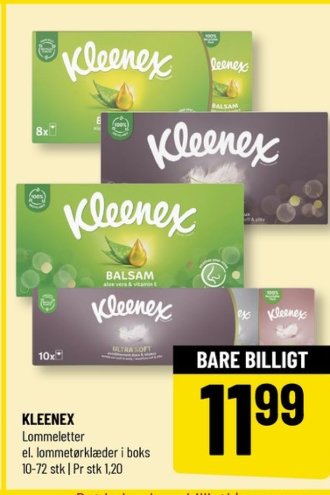 Kleenex, Lommetørklæder