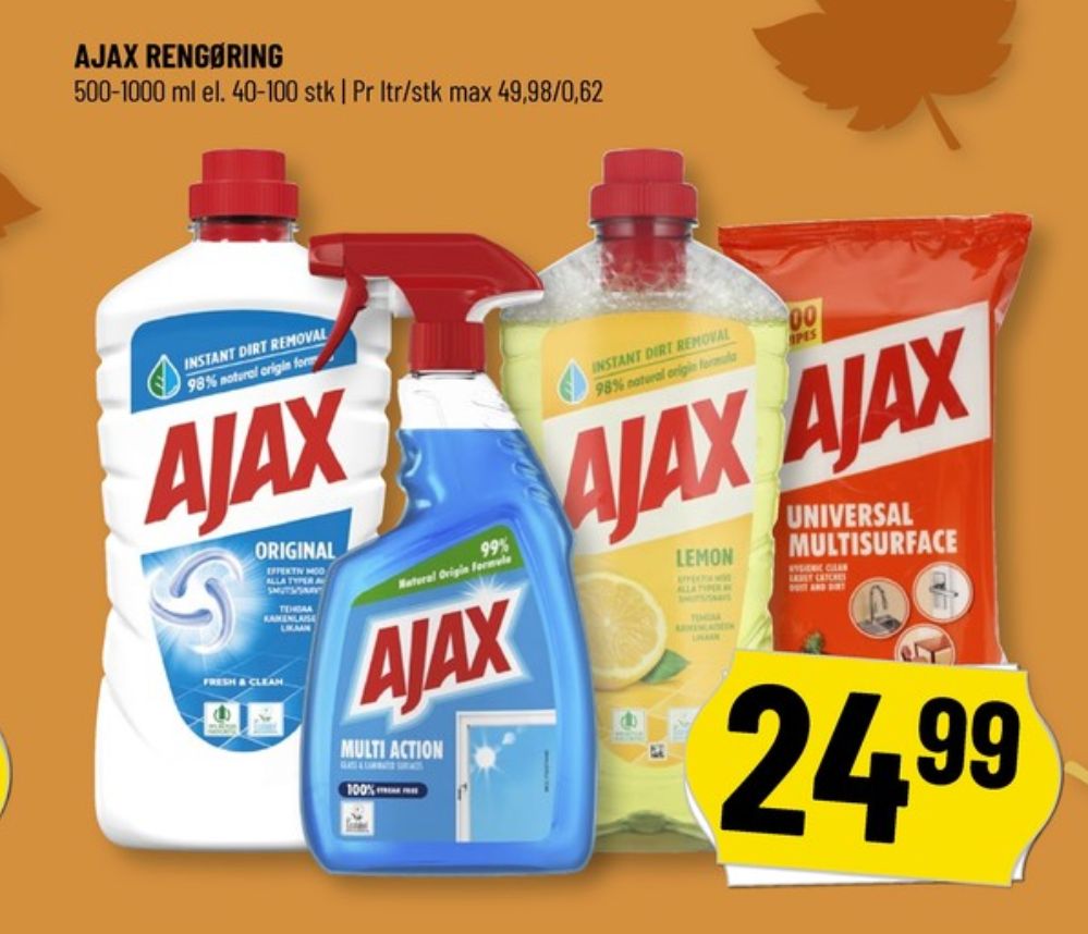 Ajax, Rengøring - universal