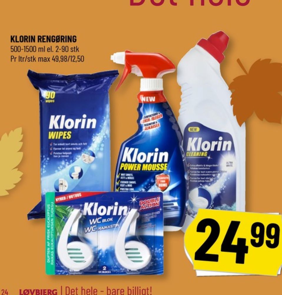 Klorin, Wipes