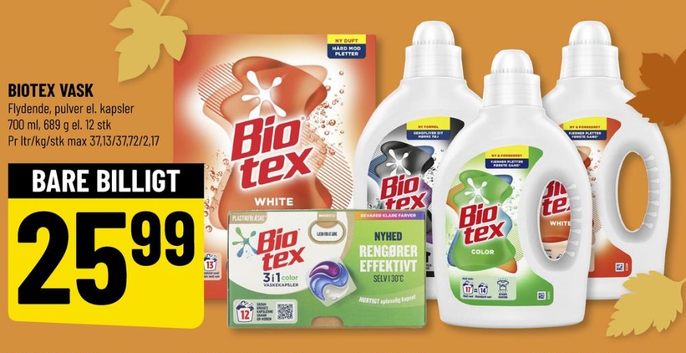 Biotex, Vaskemiddel-flydende