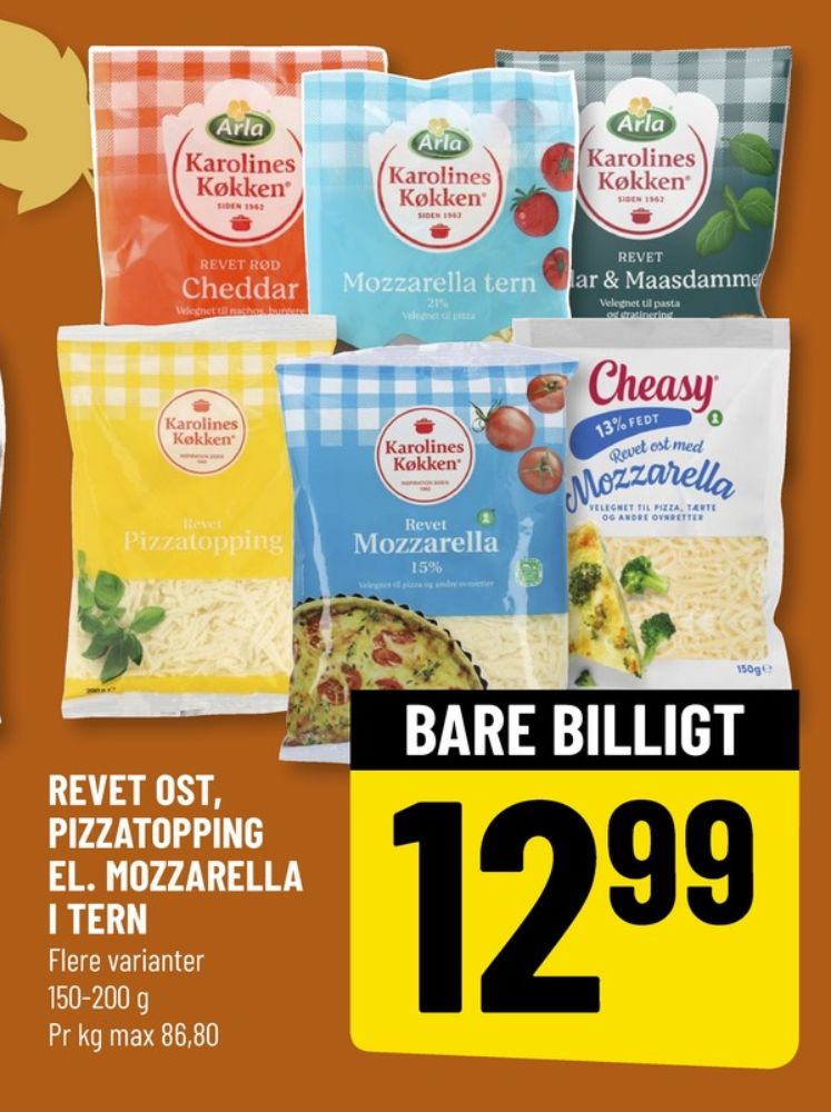 Karolines, Revet ost Mozzarella
