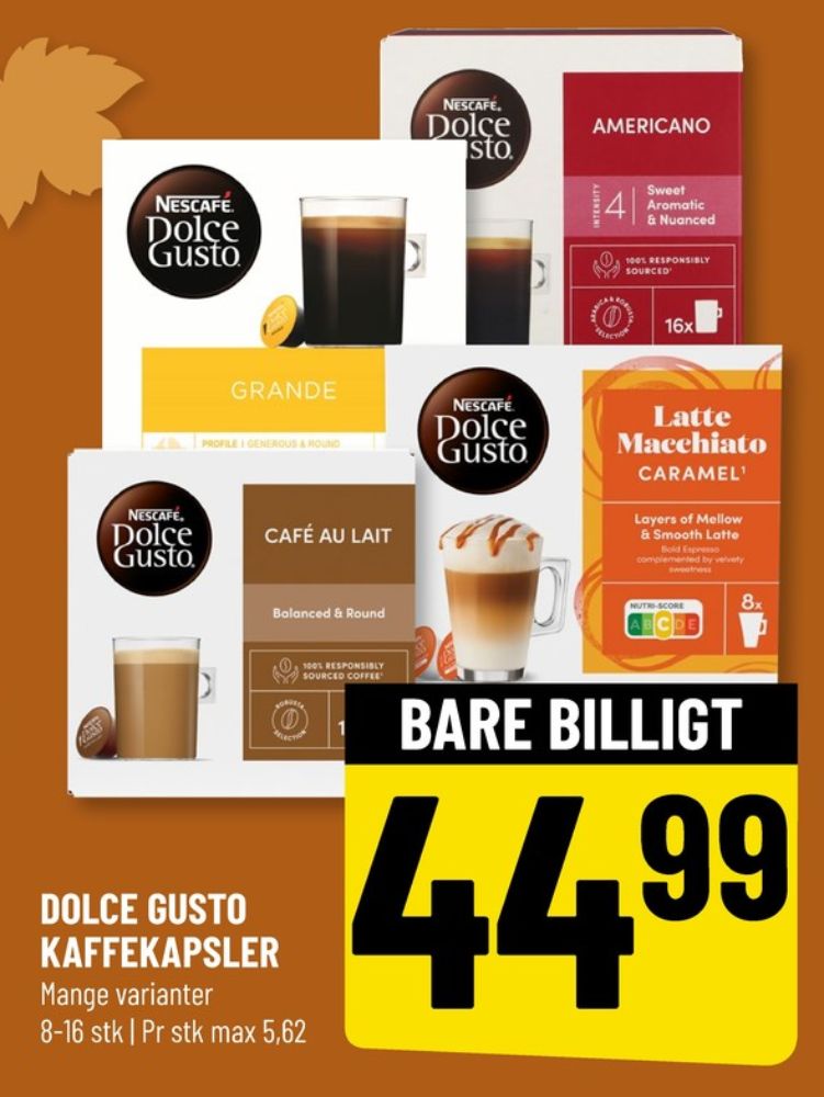 Cafe René Dolce Gusto, Kaffekapsler Grande