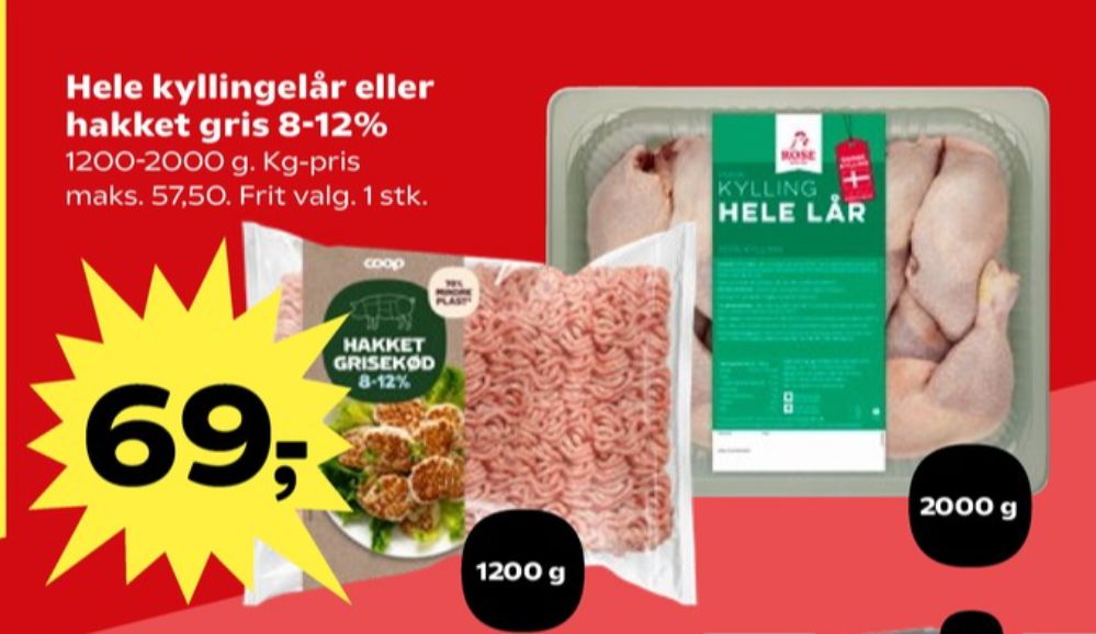 Coop, Hakket grisekød 8-12%