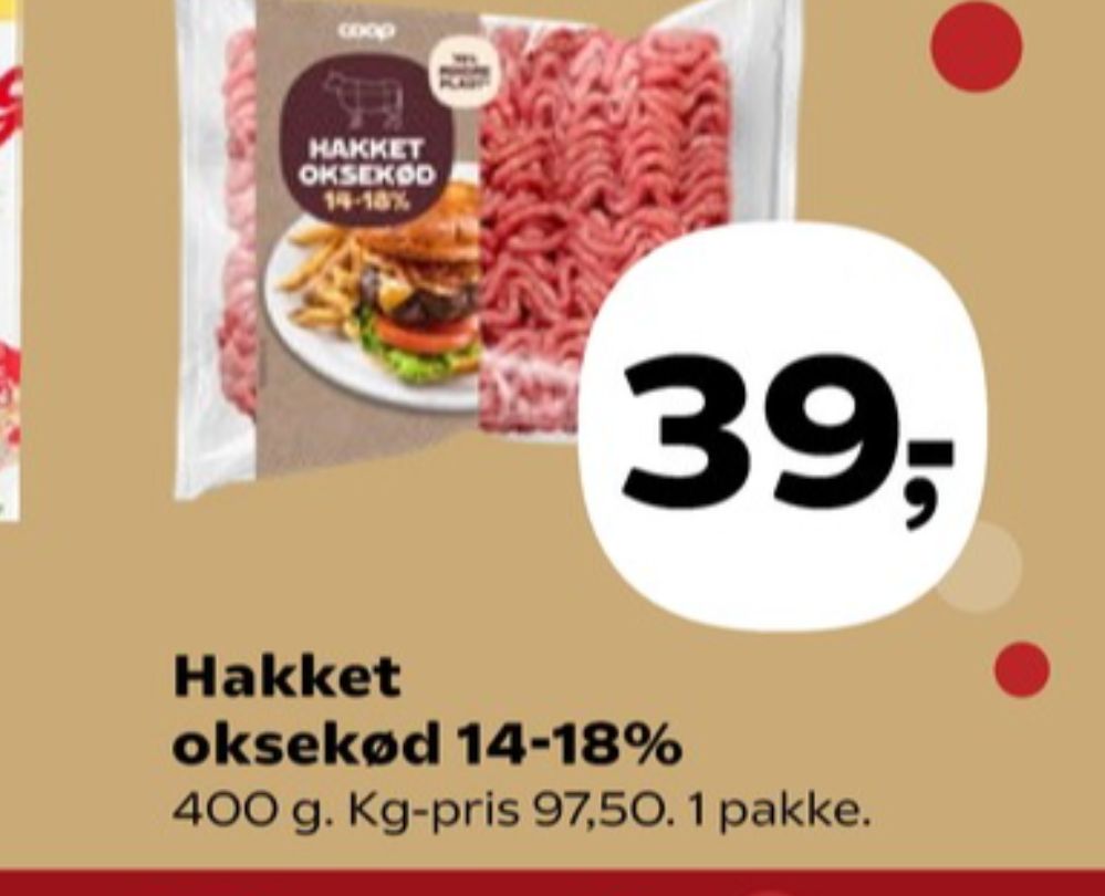 Coop, Hakket oksekød 14-18%