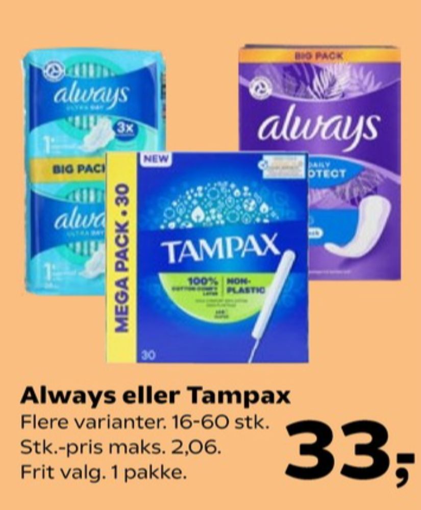 Tampax, Tamponer