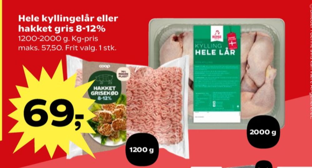 Coop, Hakket grisekød 8-12%