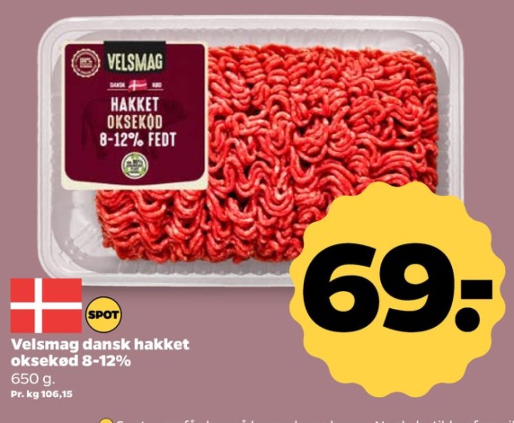 Velsmag, Hakket oksekød 8-12%
