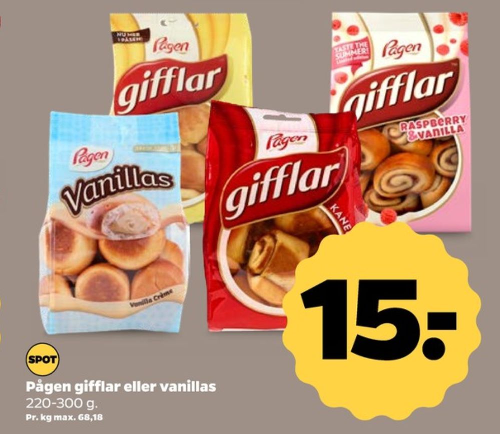 Pågen, Gifflar kanel