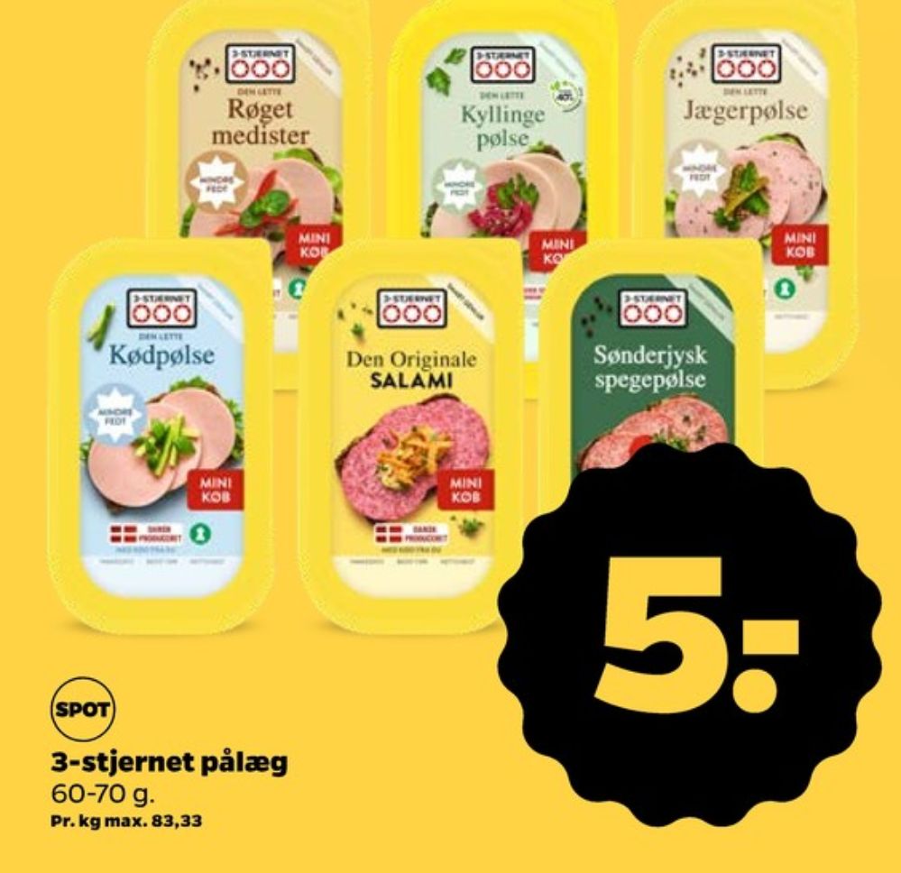 3-stjernet Gul bordpak, Kyllingepølse - Den Lette