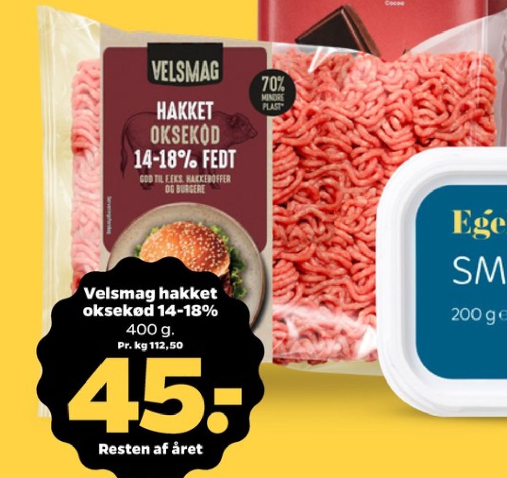 Velsmag, Hakket oksekød 14-18%
