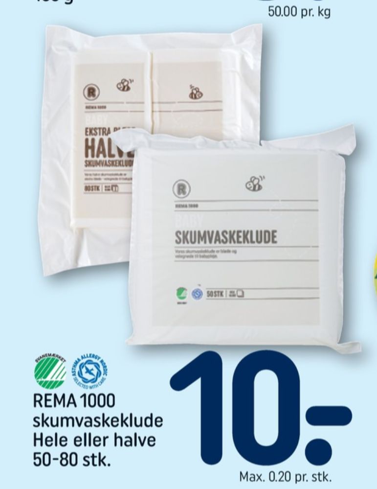 Rema 1000, Vaskeklude