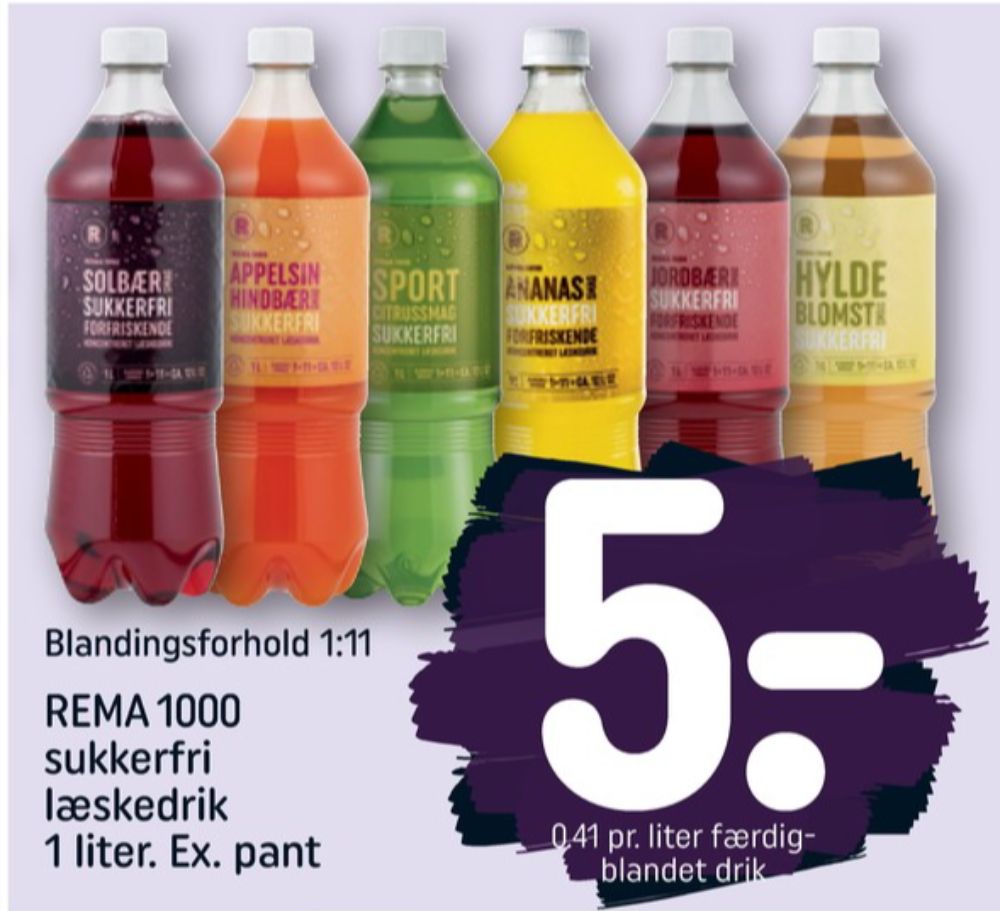 Rema 1000, Appelsin & Hindbær Læskedrik 