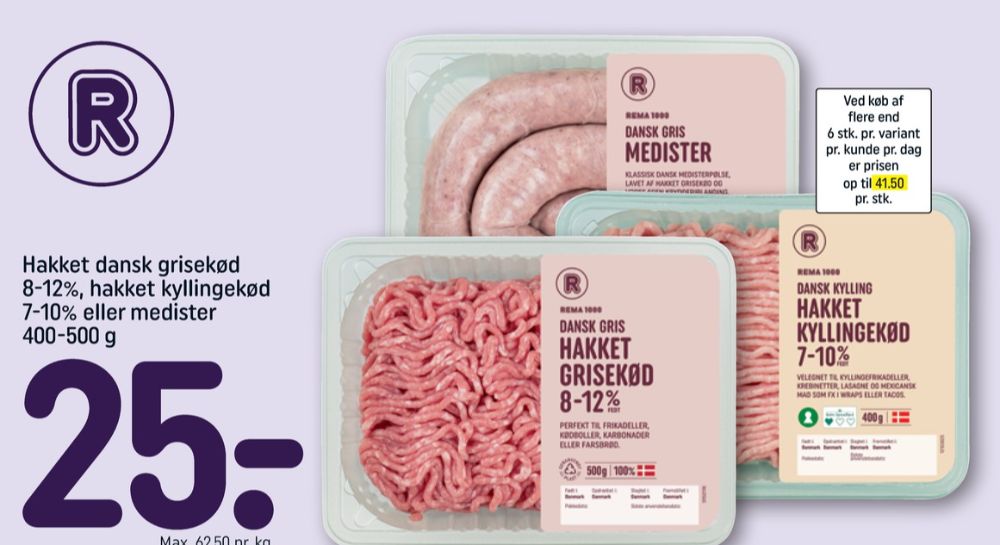 Rema 1000, Hakket grisekød 8-12%