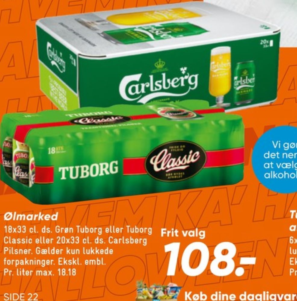 Tuborg Classic, Øl 18 pk.