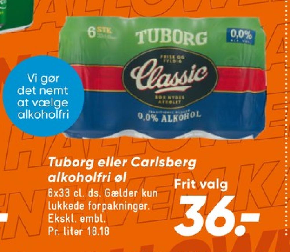 Tuborg Classic 0,0, Øl - Alkoholfri 6 pk.