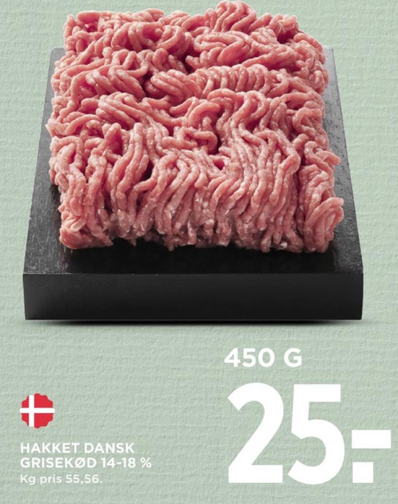 Gestus, Hakket grisekød 14-18%
