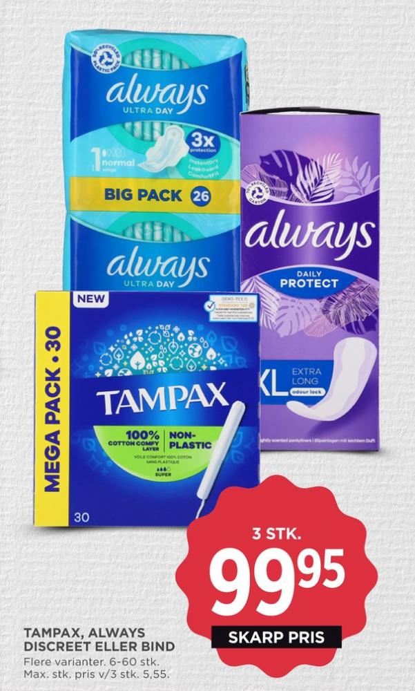 Tampax, Tamponer