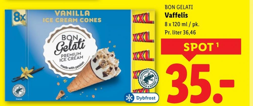Bon Gelati, Isvafler Vanilje