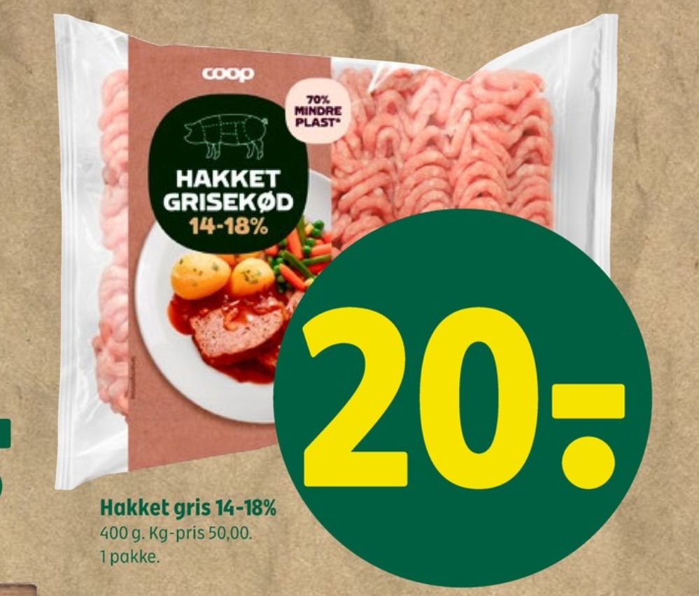 Coop, Hakket grisekød 14-18%