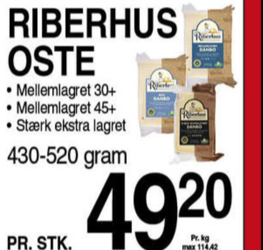 Riberhus, Skæreost Danbo Mellemlagret 30+