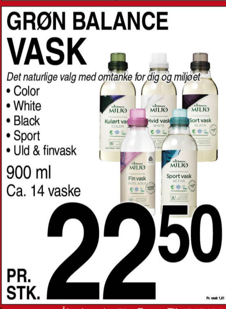 Grøn Balance, Vaskemiddel-flydende