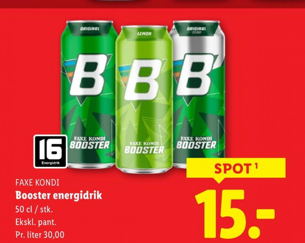 Faxe Kondi Booster Lemon, Energidrik