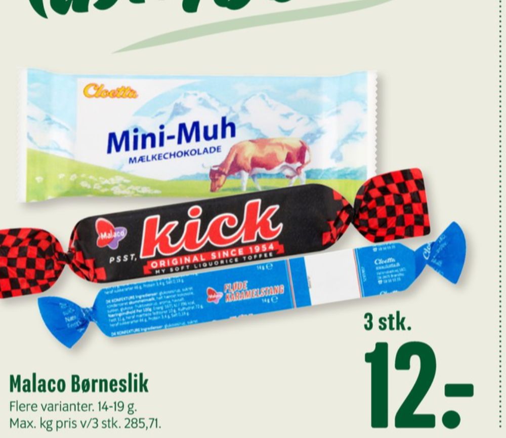 Malaco Kick, Lakridsstænger