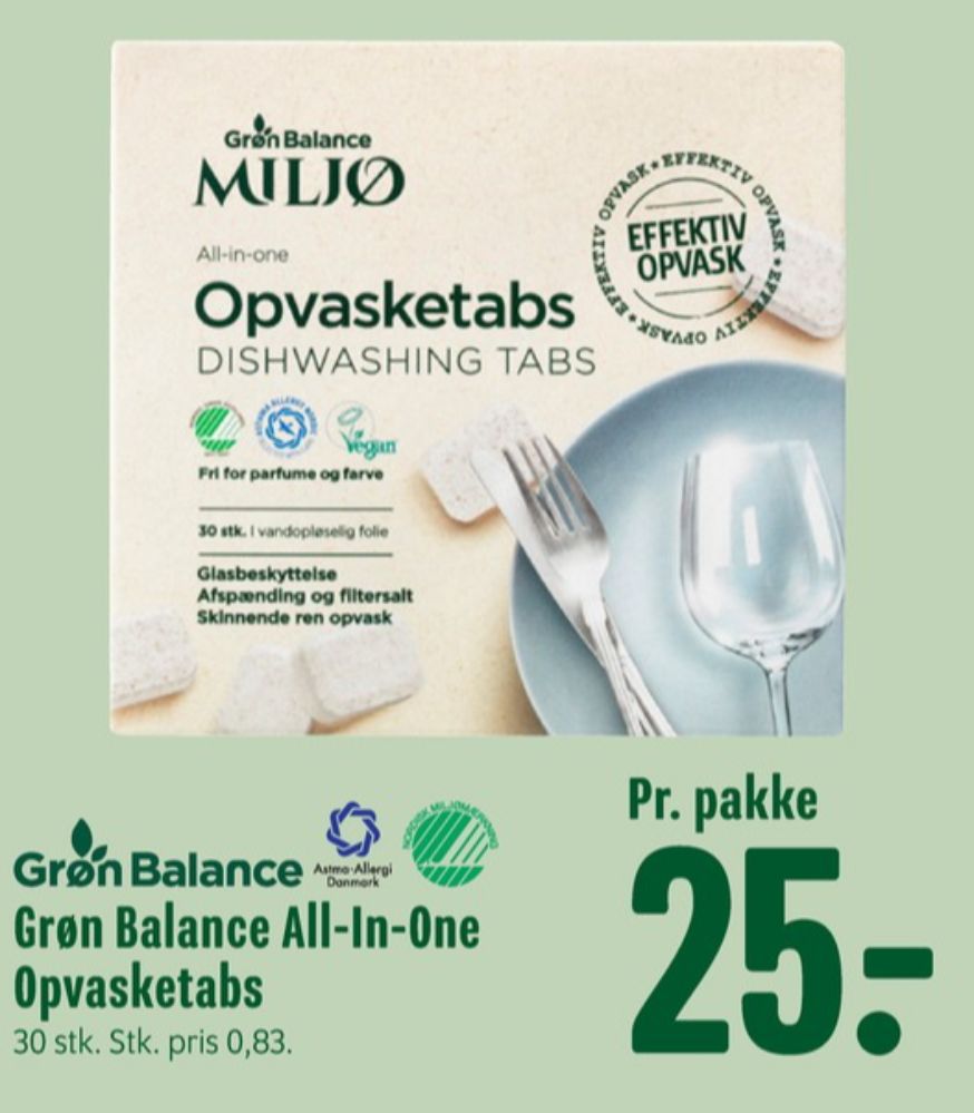 Grøn Balance, Maskinopvask-tabs