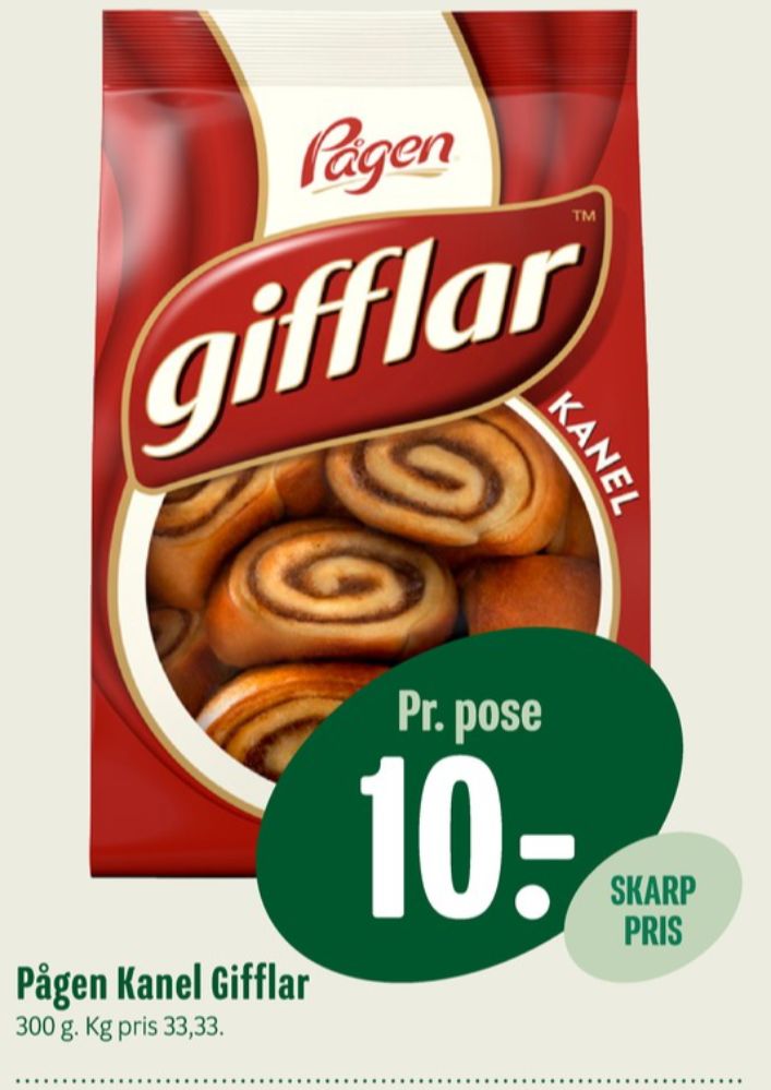 Pågen, Gifflar kanel