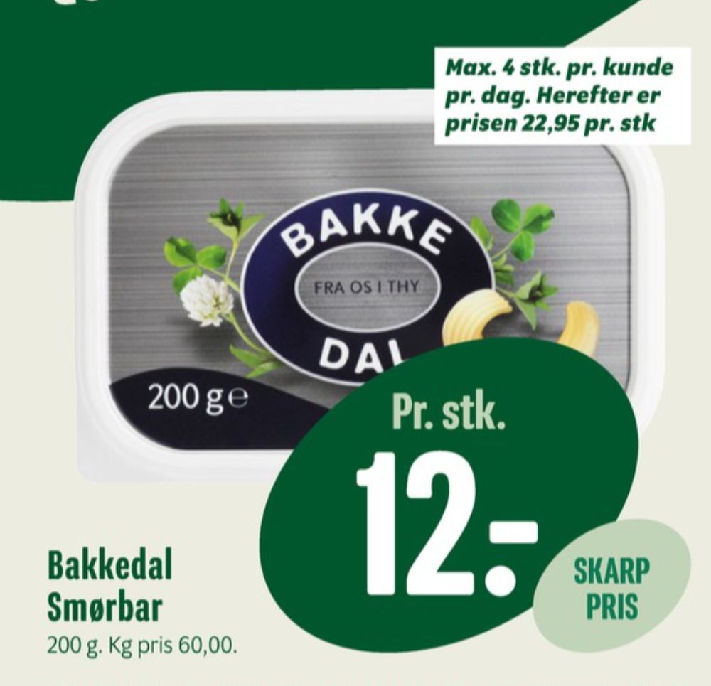 Bakkedal, Smørbar
