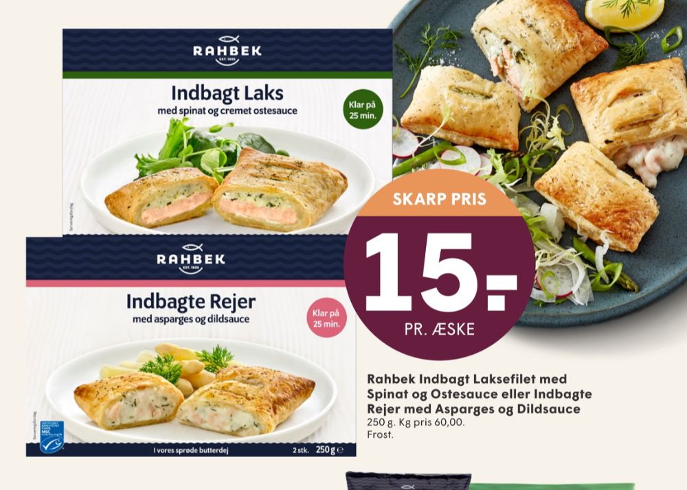 Rahbek, Indbagt Laks med Spinat og Ostesauce