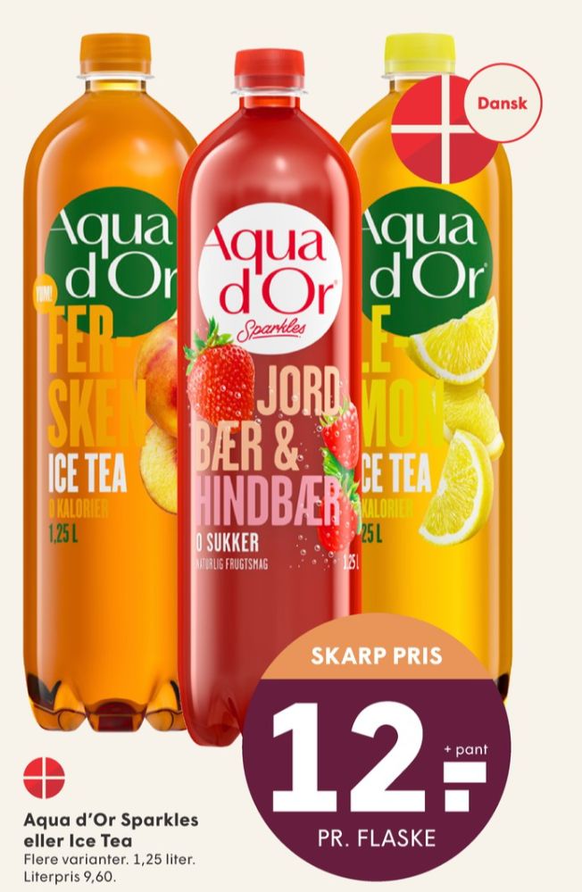 Aqua d'Or Sparkles, Mineralvand med brus, jordbær og hindbær