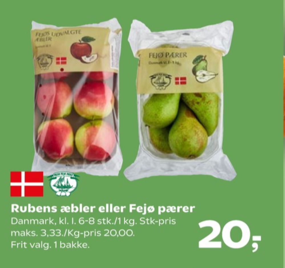 Fejø Dansk Kernefrugt, Æbler