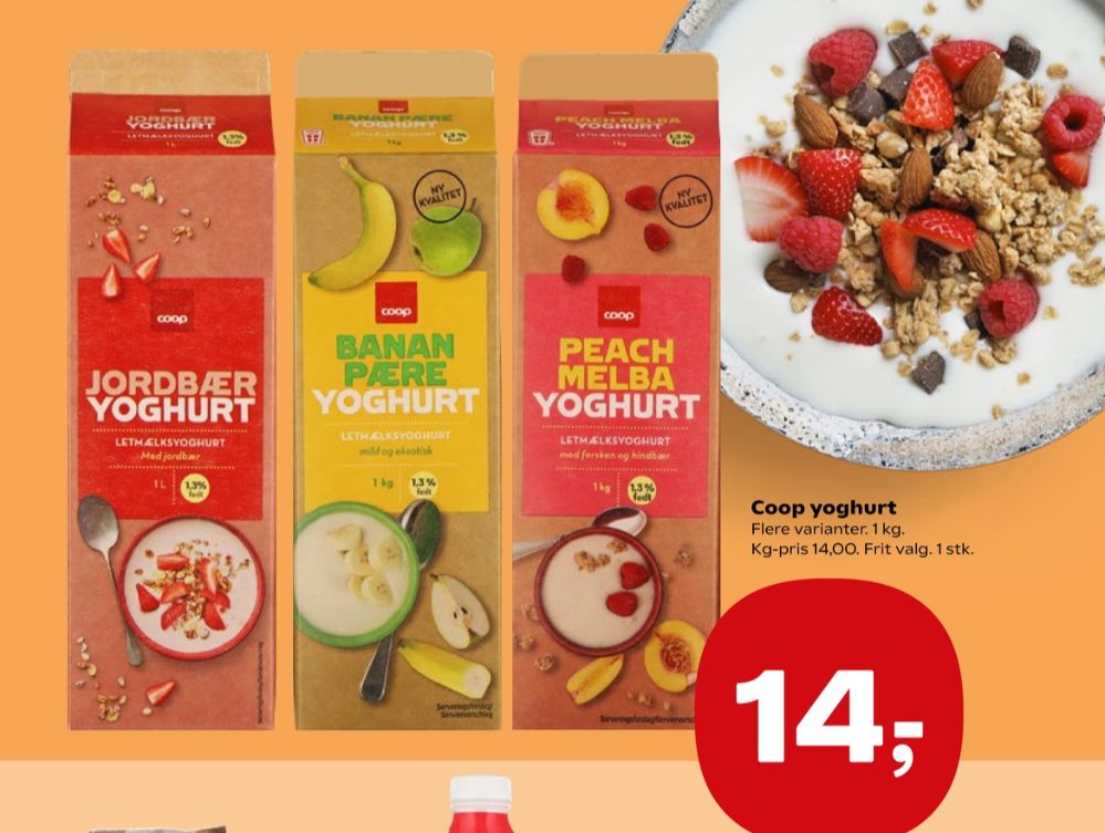 Coop, Peach Melba Yoghurt 