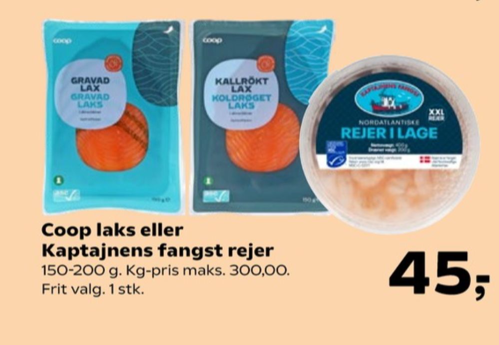 Coop, Laks i skiver